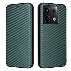 Funda de Cuero Cartera con Soporte Carcasa L04Z para Xiaomi Redmi Note 13 Pro 5G Verde