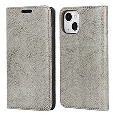 Funda de Cuero Cartera con Soporte Carcasa L05 para Apple iPhone 13 Gris