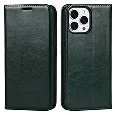 Funda de Cuero Cartera con Soporte Carcasa L05 para Apple iPhone 13 Pro Verde