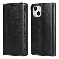 Funda de Cuero Cartera con Soporte Carcasa L05 para Apple iPhone 15 Negro