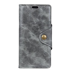 Funda de Cuero Cartera con Soporte Carcasa L05 para Asus Zenfone Max ZB555KL Gris