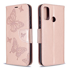 Funda de Cuero Cartera con Soporte Carcasa L05 para Huawei P Smart (2020) Oro Rosa