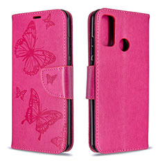 Funda de Cuero Cartera con Soporte Carcasa L05 para Huawei P Smart (2020) Rosa Roja