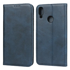 Funda de Cuero Cartera con Soporte Carcasa L05 para Huawei Y7 Pro (2019) Azul