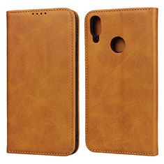 Funda de Cuero Cartera con Soporte Carcasa L05 para Huawei Y7 Pro (2019) Naranja