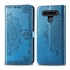 Funda de Cuero Cartera con Soporte Carcasa L05 para LG K41S Azul Cielo