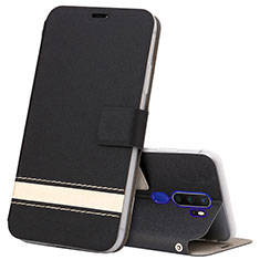 Funda de Cuero Cartera con Soporte Carcasa L05 para Oppo A11 Negro