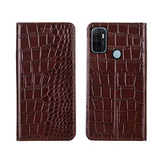 Funda de Cuero Cartera con Soporte Carcasa L05 para Oppo A11s Marron