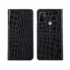 Funda de Cuero Cartera con Soporte Carcasa L05 para Oppo A11s Negro