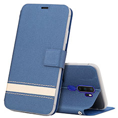 Funda de Cuero Cartera con Soporte Carcasa L05 para Oppo A9 (2020) Azul