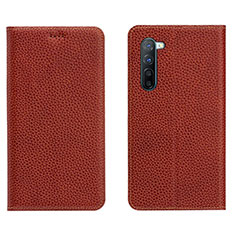 Funda de Cuero Cartera con Soporte Carcasa L05 para Oppo K7 5G Marron