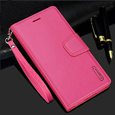 Funda de Cuero Cartera con Soporte Carcasa L05 para Samsung Galaxy S21 FE 5G Rosa Roja