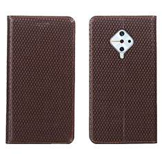 Funda de Cuero Cartera con Soporte Carcasa L05 para Vivo S1 Pro Marron