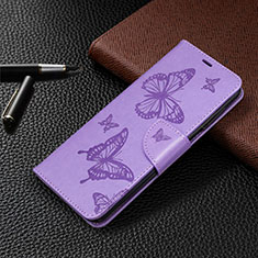 Funda de Cuero Cartera con Soporte Carcasa L05 para Xiaomi Redmi Note 9 Pro Max Morado