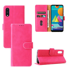 Funda de Cuero Cartera con Soporte Carcasa L05Z para Samsung Galaxy A02 Rosa Roja