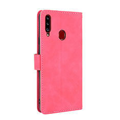 Funda de Cuero Cartera con Soporte Carcasa L05Z para Samsung Galaxy A20s Rosa Roja