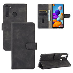 Funda de Cuero Cartera con Soporte Carcasa L05Z para Samsung Galaxy A21 Negro