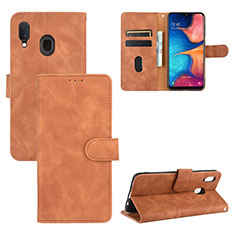 Funda de Cuero Cartera con Soporte Carcasa L05Z para Samsung Galaxy M10S Marron