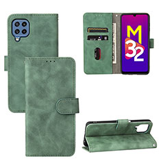 Funda de Cuero Cartera con Soporte Carcasa L05Z para Samsung Galaxy M32 4G Verde