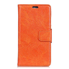 Funda de Cuero Cartera con Soporte Carcasa L06 para Alcatel 1X (2019) Naranja