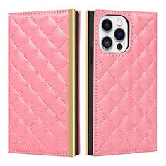 Funda de Cuero Cartera con Soporte Carcasa L06 para Apple iPhone 14 Pro Rosa