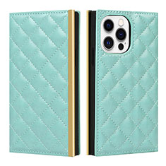 Funda de Cuero Cartera con Soporte Carcasa L06 para Apple iPhone 15 Pro Verde