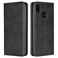 Funda de Cuero Cartera con Soporte Carcasa L06 para Huawei Nova 3e Negro