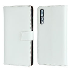 Funda de Cuero Cartera con Soporte Carcasa L06 para Huawei P20 Pro Blanco