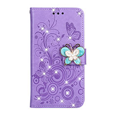 Funda de Cuero Cartera con Soporte Carcasa L06 para Huawei P30 Morado