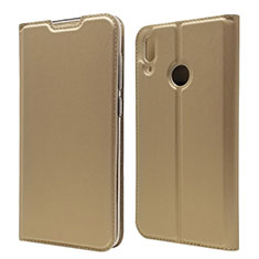 Funda de Cuero Cartera con Soporte Carcasa L06 para Huawei Y7 (2019) Oro