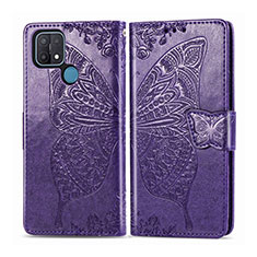 Funda de Cuero Cartera con Soporte Carcasa L06 para Oppo A35 Morado