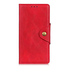 Funda de Cuero Cartera con Soporte Carcasa L06 para Oppo A92s 5G Rojo