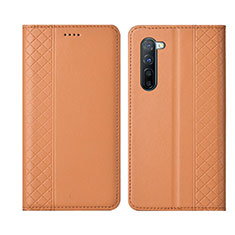 Funda de Cuero Cartera con Soporte Carcasa L06 para Oppo Find X2 Lite Naranja