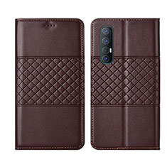 Funda de Cuero Cartera con Soporte Carcasa L06 para Oppo Find X2 Neo Marron