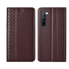 Funda de Cuero Cartera con Soporte Carcasa L06 para Oppo K7 5G Marron