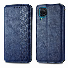 Funda de Cuero Cartera con Soporte Carcasa L06 para Samsung Galaxy A12 5G Azul