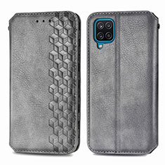 Funda de Cuero Cartera con Soporte Carcasa L06 para Samsung Galaxy A12 5G Gris