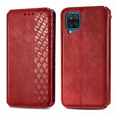 Funda de Cuero Cartera con Soporte Carcasa L06 para Samsung Galaxy A12 5G Rojo