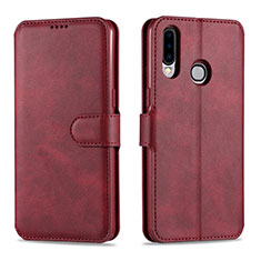 Funda de Cuero Cartera con Soporte Carcasa L06 para Samsung Galaxy A20s Rojo