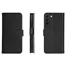 Funda de Cuero Cartera con Soporte Carcasa L06 para Samsung Galaxy S22 Plus 5G Negro