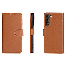 Funda de Cuero Cartera con Soporte Carcasa L06 para Samsung Galaxy S23 5G Marron