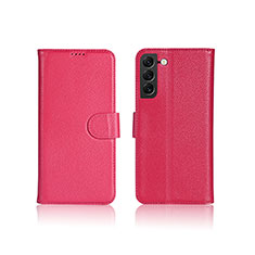 Funda de Cuero Cartera con Soporte Carcasa L06 para Samsung Galaxy S25 Plus 5G Rosa Roja