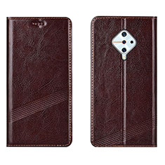 Funda de Cuero Cartera con Soporte Carcasa L06 para Vivo S1 Pro Marron