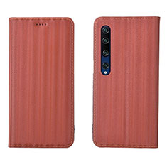 Funda de Cuero Cartera con Soporte Carcasa L06 para Xiaomi Mi 10 Naranja