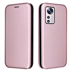 Funda de Cuero Cartera con Soporte Carcasa L06 para Xiaomi Mi 12 5G Oro Rosa