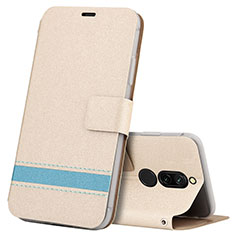 Funda de Cuero Cartera con Soporte Carcasa L06 para Xiaomi Redmi 8 Oro