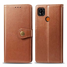 Funda de Cuero Cartera con Soporte Carcasa L06 para Xiaomi Redmi 9 Activ Marron