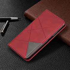 Funda de Cuero Cartera con Soporte Carcasa L06 para Xiaomi Redmi 9AT Rojo