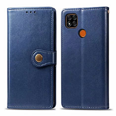 Funda de Cuero Cartera con Soporte Carcasa L06 para Xiaomi Redmi 9C Azul