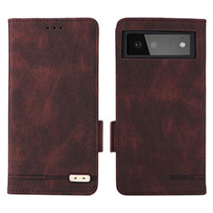 Funda de Cuero Cartera con Soporte Carcasa L06Z para Google Pixel 6 5G Marron